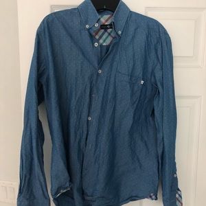 Blue dress shirt.